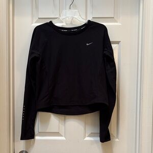 Nike Black Women's Long-Sleeve Training Tee with Reflective Swoosh